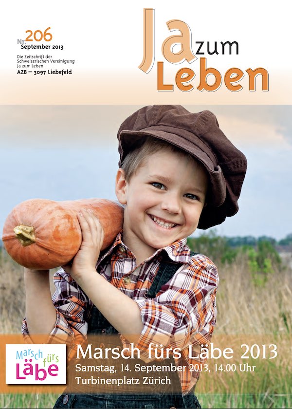 Titelbild Zeitschrift Ja zum Leben September 2013